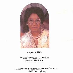 Funeral Program for Madeline Townsend

