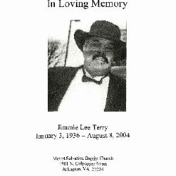 Funeral Program for Jimmie Terry

