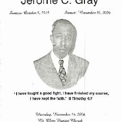 Funeral Program for Jerome Gray
