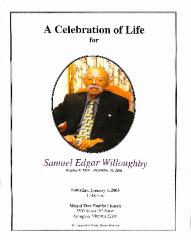 Funeral Program for Samuel Willoughby
