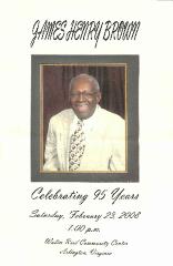 Birthday Program for James Brown
