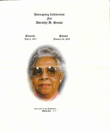 Funeral Program for Dorothy Sousa

