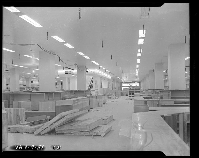 Unfinished Display Cases at Hecht's