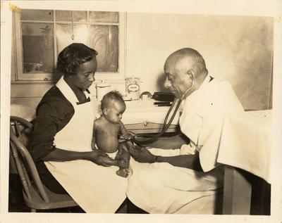 Baby Examination at Well Baby Clinic, 1940
