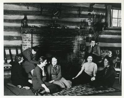Students and Fireplace