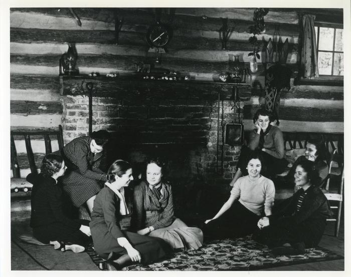 Students and Fireplace