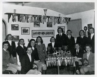 Equestrian Riders with Trophies