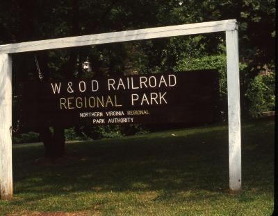 Washington and Old Dominion Railway Regional Park Sign
