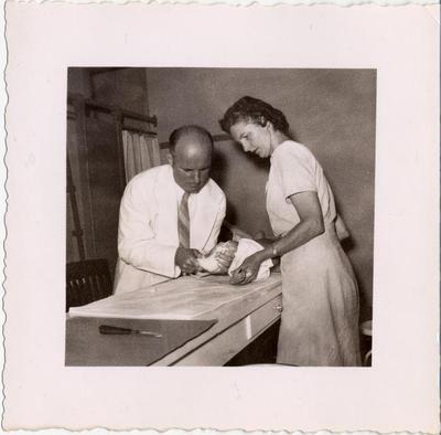 Infant Being Examined in Orthopedic Clinic.