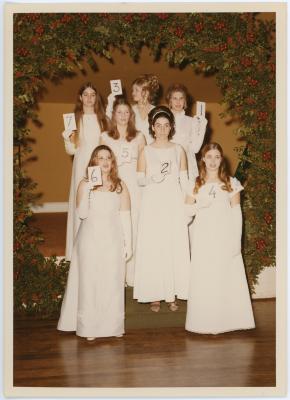 Debutantes with Numbered Cards