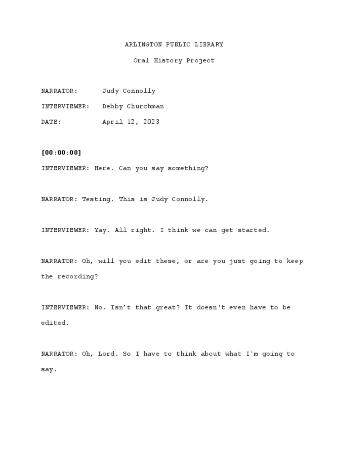 Judy Connolly Interview