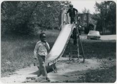 Children Playing on a Slide