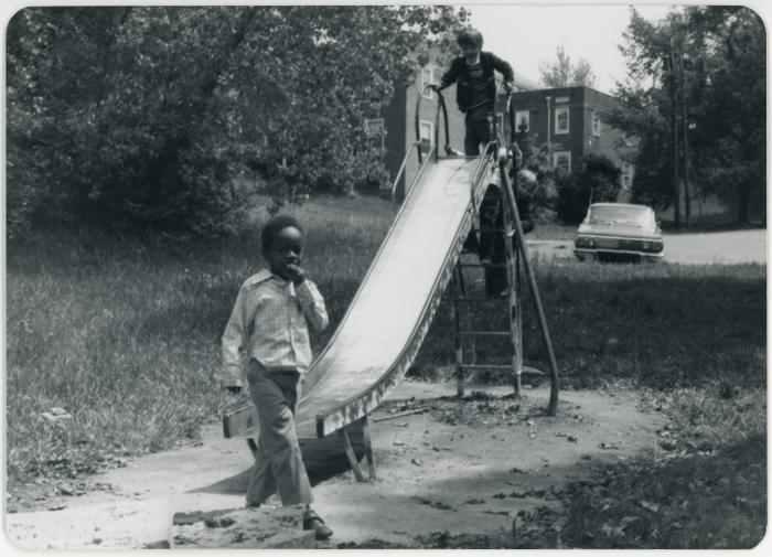 Children Playing on a Slide