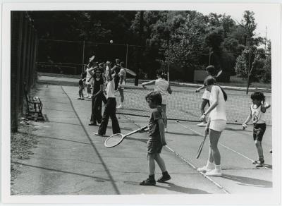 Swanson Middle Schoolers Practice Tennis