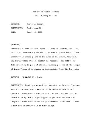 Marjorie Hobart Interview