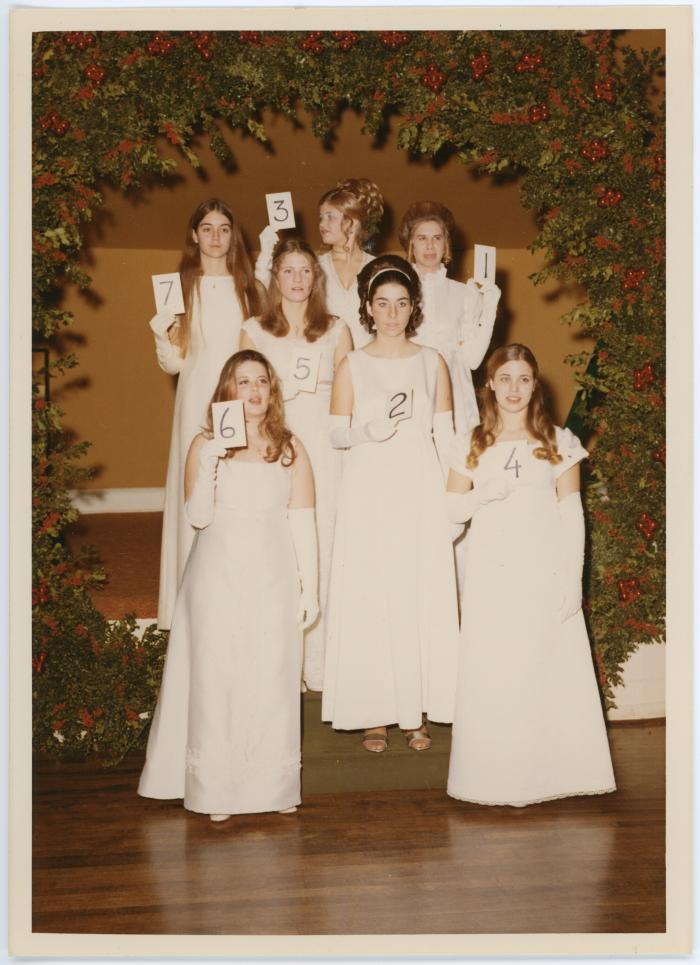 Debutantes with Numbered Cards