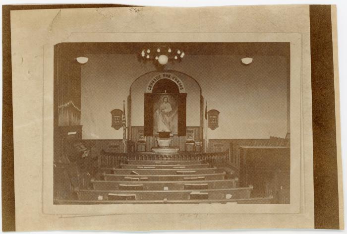 Interior of Mount Olivet Methodist Church in 1921