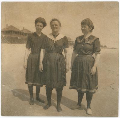 Three Unidentified Women On a Beach