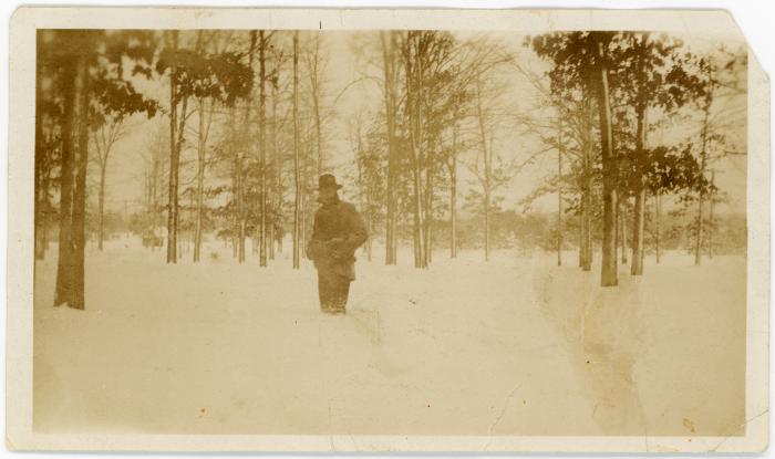 Unidentified Man In Snow Scene