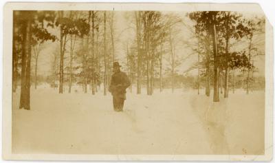 Unidentified Man In Snow Scene