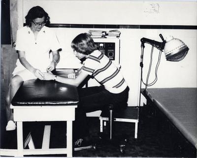 Physical therapy, with Marit and Paul Grachow, 1973