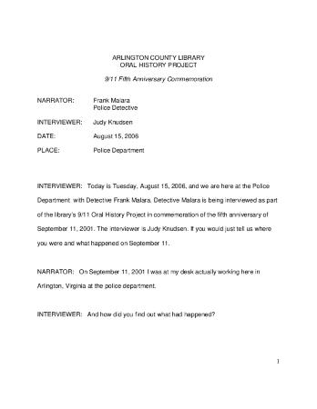 Frank Marlara Interview