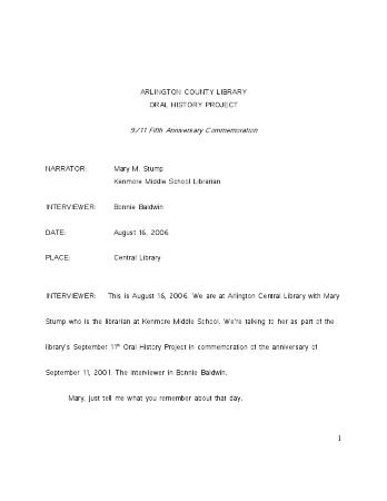 Mary Stump Interview