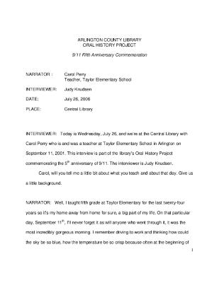 Carol Perry Interview