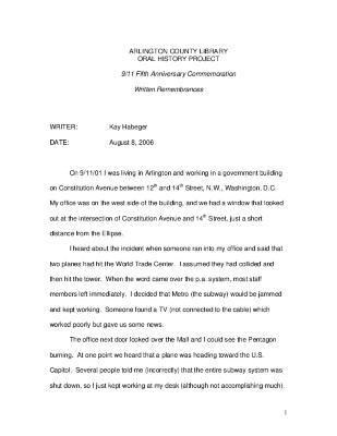 Kay Habeger Written Remembrance