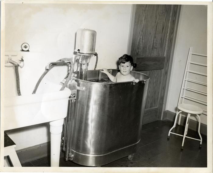 Child receiving treatment at clinic