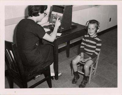 Hearing test for child, 1958
