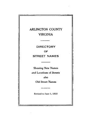 Arlington County Virginia Directory of Street Names
