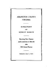 Arlington County Virginia Directory of Street Names
